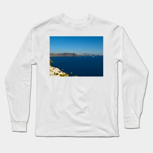 Santorini volcano caldera Long Sleeve T-Shirt